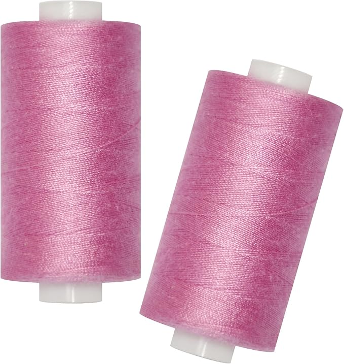 All Purpose Sewing Thread-2 Spools of Hand Polyester Sewing Thread for Sewing Machine for Hand and Machine Sewing(Light Cyclamen Pink, 2 spools)