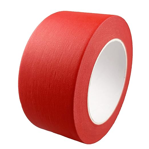 Wide Masking Tape, Red Painters Tape for Home, Office, School Stationery, DIY Art, Crafts, Labeling (3 Inch X 55 Yards)