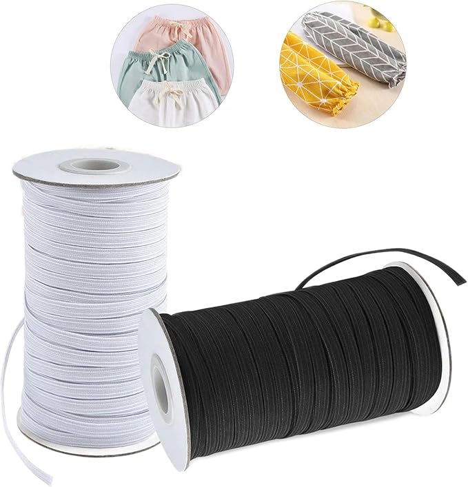 80 Yards Elastic Band 1/4 inch Wide White Elastic Strap High Elastic Cord for Sewing Waistband and Pants Waist