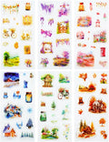 6pack Landscape 3D Epoxy Stickers, Cottagecore Aesthetic Scrapbook Supplies for Journaling, DIY Crafts, Phone Cases & Decorative Projects