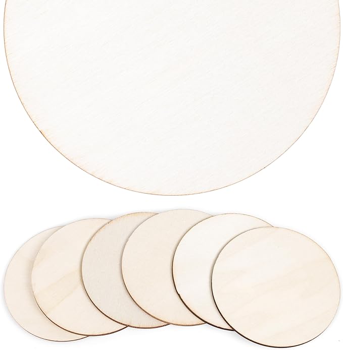 3" Wood Circles for Crafts, 50PCS Unfinished Wood Rounds for Painting, Wood Burning, DIY Art, and Door Hanger Projects