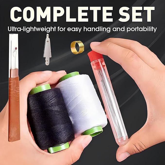 37PCS Big Eye Steel Sewing Needles Kit,Stainless Steel Needles for Hand Sewing,Portable Long & Thin Handmade Quilting & Sewing Needles Kit for Beginners,Professional DIY Lovers,Adults