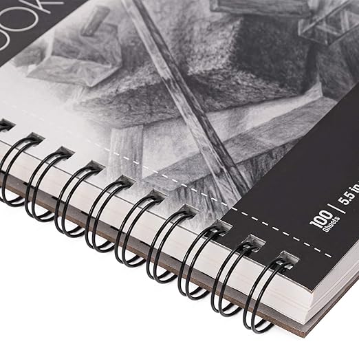 Amazon Basics Sketch Pad for Artists, 67 lb. / 100 gsm, 100 Sheets, 5.5"x8.5", White