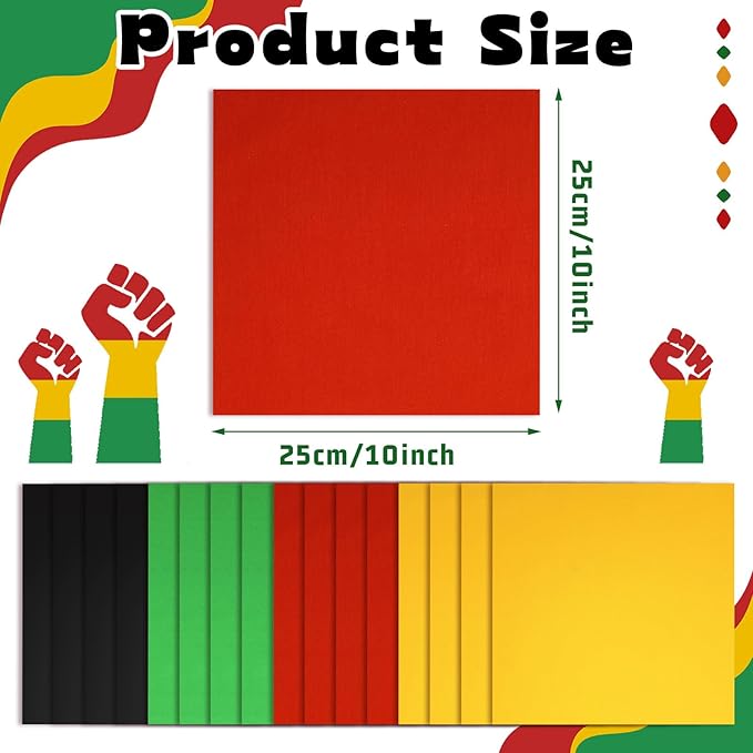Buryeah 100 Pieces 10 x 10 Inches Cotton Fabric Squares Precut Quilting Fabric Bundles Solid Colors Layer Cakes Quilt Material for DIY Craft Sewing Embroidery (Black,Green,Red,Yellow)