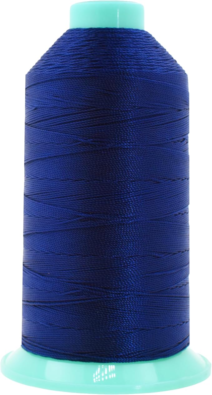 Mandala Crafts Size 346 210D T350 Bonded Nylon Thread - Dark Blue 415 YDs Tex 350 Heavy Duty Sewing Threads for Leather, Jeans, Weaving, Outdoor Marine Upholstery