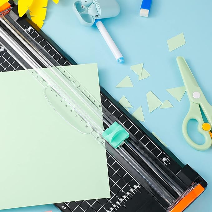15 Pieces Paper Cutter Replacement Blade with Security Safeguar Paper Trimmer Blades Refill(Mint Green)