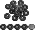 uxcell 80Pcs Wooden Buttons, 30mm(1 3/16") 4 Hole Round Wood Sewing Button Craft for Sewing DIY Craft Clothing, Black