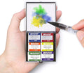Mini Portable Handmade Artist Watercolor Paint Travel Metallic Box Set with 6 Solid Watercolor Half Pans (Each Capacity Approx 1.5ml).Mix Color 11