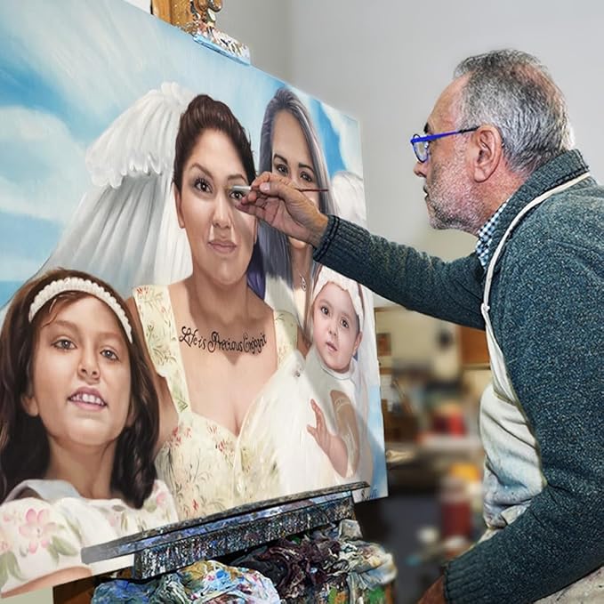 Paint Your Life Custom Hand-Painted Oil Portrait from Photo to Painting