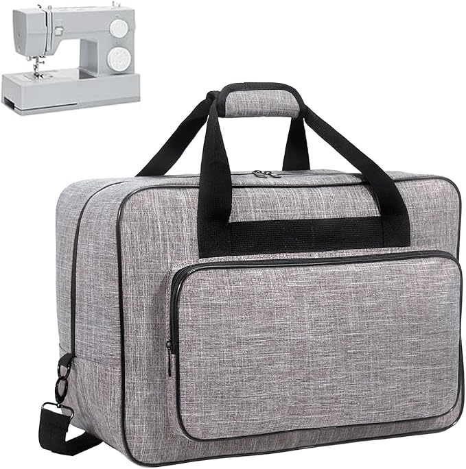Sewing Machine Carrying Case，Sewing Machine Carrying Case Tote Bag，Universal Tote Storage Bag with Pockets and Handles, Suitable for Most Standard Singer, Janome (GREY)