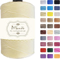 Maxee Premium Polyester Macrame Cord 3 mm × 218 yd,3mm 100% Polypropylene Macrame Cord,Ideal for Crochet, Wall Hangers, Bags, Rugs & DIY Crafts（Milk White）