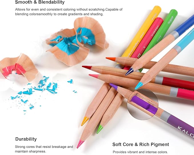 KALOUR 72 Professional Colored Pencil for Coloring,Oil-Based,Soft Core–Ideal for Artists and Beginners