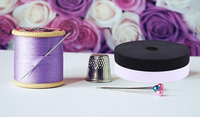 XKDOUS Elastic Band for Sewing, 0.75 Inch 32 Yards 2 Roll Knit Elastic Bands for Sewing Waistband and Pants Waist, High Elasticity(16 Yard White, 16 Yard Black)