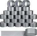 Fainne 24 Rolls Colored Duct Tape Bulk, Duct Tape Heavy Duty Waterproof, Multi Purposes, No Residue, Tear by Hand for Indoor Outdoor Use(Silver,10 Yards X 2 Inches)