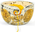 Nagina International Exquisite Premium Yarn Ball Storage Bowls | Hand Painted Lovely Decor Yet Functional Yarn Dispenser (Small (6 x 3 x 6 Inches), Almond Brown)