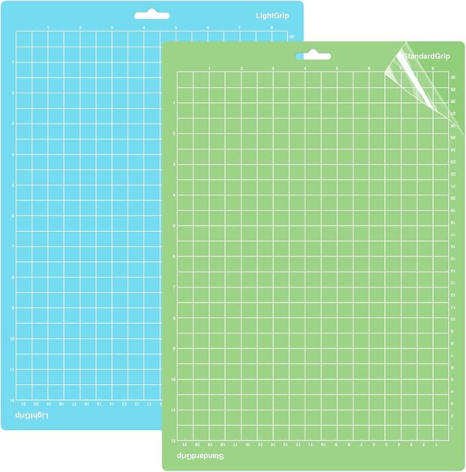 WISYOK 12x8.5 Inch Cutting Mats for Cricut Joy Xtra, 2-Pack Reusable Adhesive Mats (Standard, Light Grip) for Crafts, Quilting, Sewing