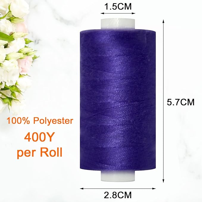 All Purpose Sewing Thread-2 Spools of Hand Polyester Sewing Thread for Sewing Machine for Hand and Machine Sewing(Very Dark Violet, 2 spools)