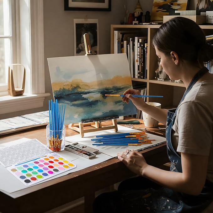 6 Set Watercolor Paint Set 36-color Watercolor Paint with 10 Brushes Painting Sets Portable Water Color Supplies for Artists Beginners Adult Christmas Gift