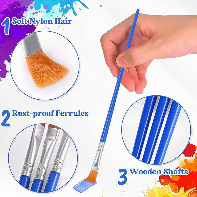 Paint Brush Bulk, 50 Pcs Small Brushes for Acrylic Painting, Craft Paint Brushes Set for Kids Watercolor Face Canvas Detail Painting (Flat)
