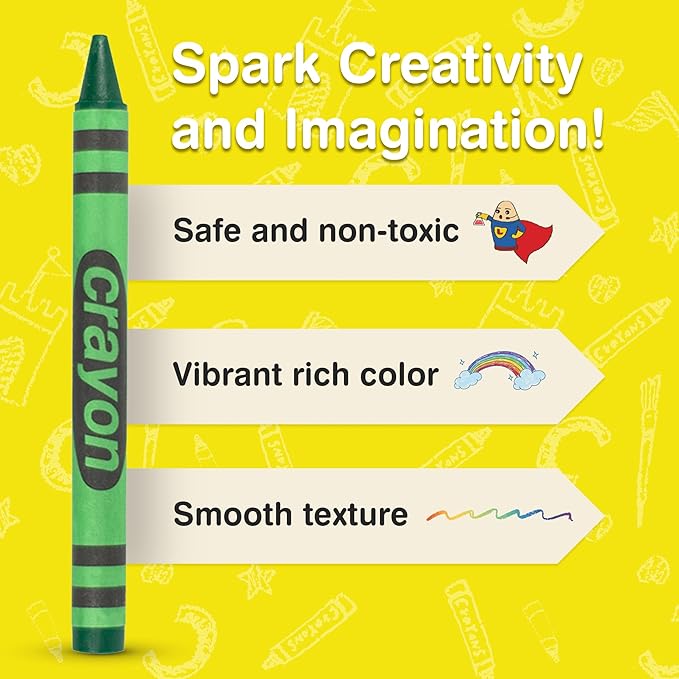 80 Count Single Color Crayons Bulk Pack - GREEN single color crayon refill - Regular size crayons (5/16" x 3-1/2")