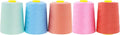 Mandala Crafts 5 Pack of Serger Threads Cones Spools - 20S/2 30000 Yards Polyester Pastel Threads for Sergers Machine and Overlock Quilting Sewing Machine