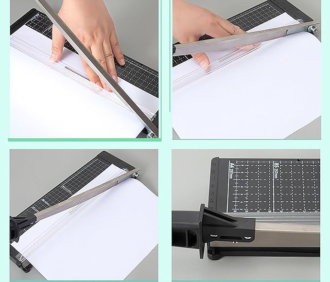 A4 Heavy Duty Paper Cutter, 15.6 in x 8.8 in 8 Sheets Capacity Paper Trimmer for Coupon, Label, Cardstock, and Scrapbooking Craft for Office and Home (Black)