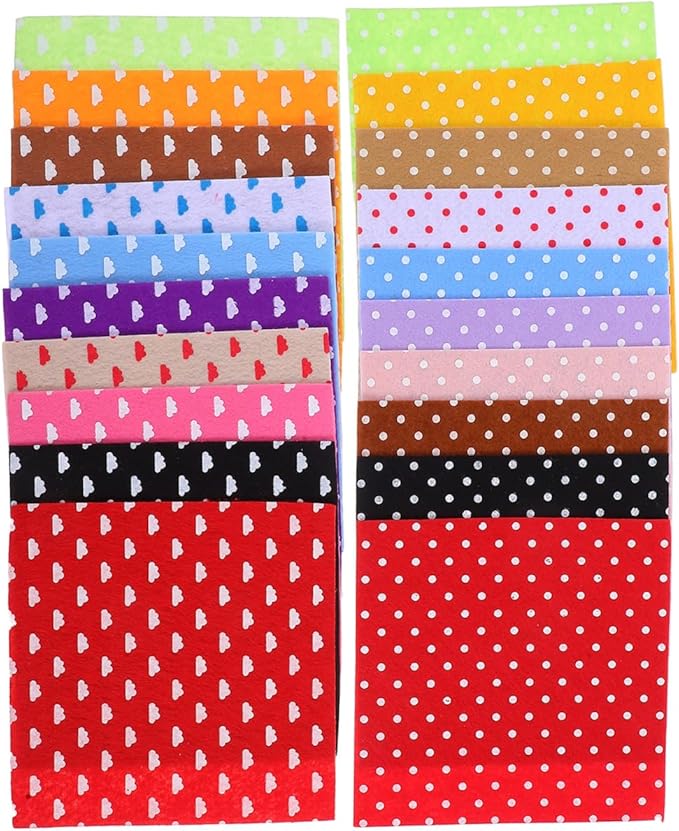 20Pcs 5.91X5.91 Inch DIY Nonwoven Flower Dot Printed Fabric Squares for Sewing Craft Projects Patchwork and Handmade Decorations