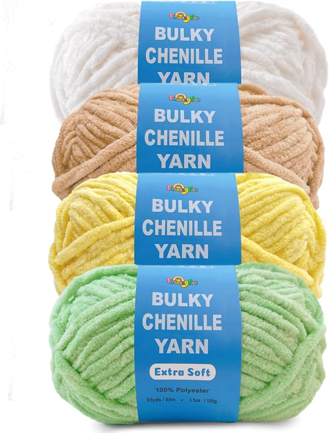 Soft Velvet Yarn Chenille Yarn for Crocheting and Knitting – Bulky (93 Yards/100g) - Polyester - Yarn for Blanket Amigurumi Weaving Crafts (Mixed Color 02, 4 Pack)