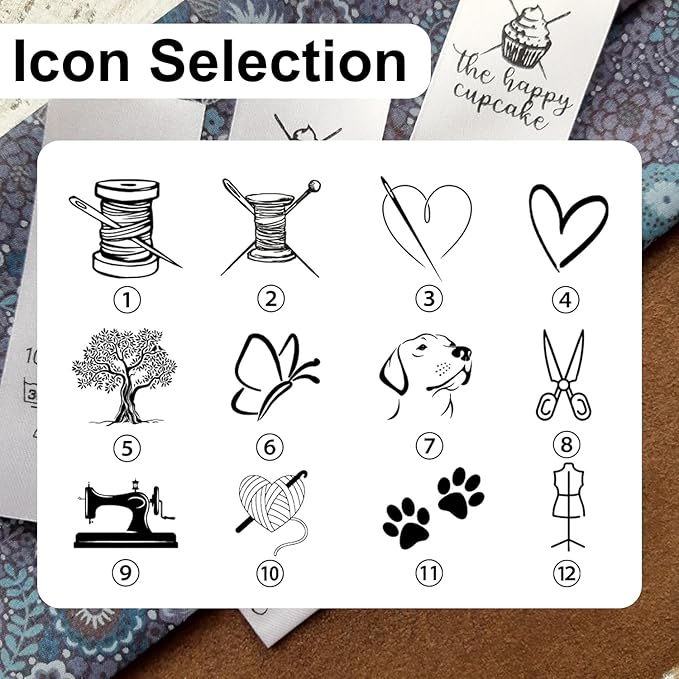 100pcs Custom Name Fabric Labels,Personalized Sew-On Clothing Tags,Custom Sewing Labels for Clothing Bags Dress T-Shirt Crocheting, Handmade Items, Crafts and More 2x6cm