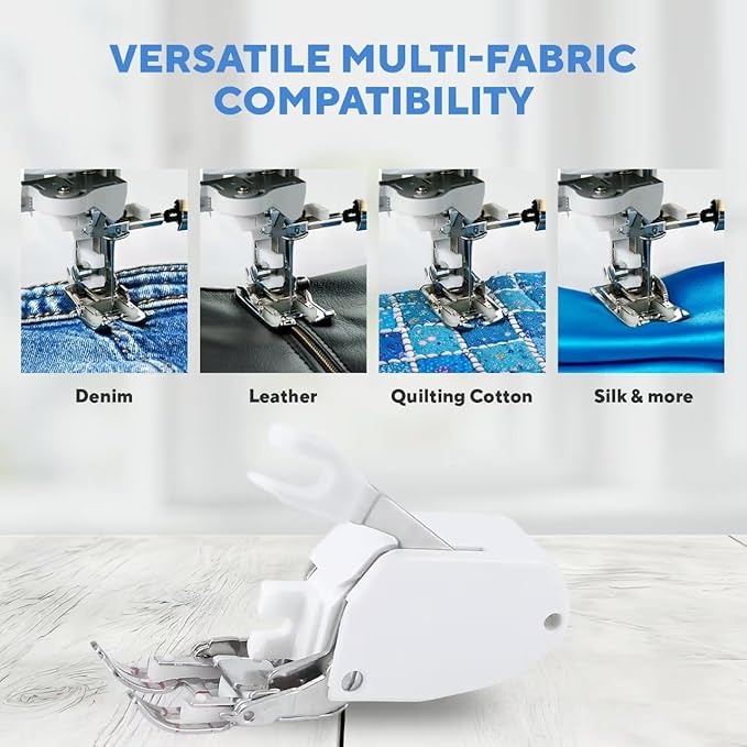 Walking Foot for Brother Sewing Machine – Heavy Duty Even Feed Foot for Quilting, Thick Fabrics & Leather – Perfect for Quilters, DIY Enthusiasts & Professional Tailors -White