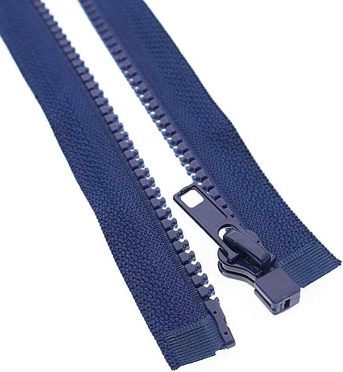 #5 18 Inch Separating Jacket Zippers 2PCS Plastic Bulk Zippers for Coats Sewing Crafts, Navy Blue YIGUANXIN