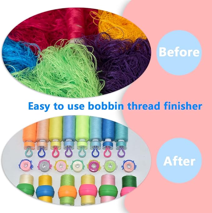 142 Pcs Bobbin Thread Organizing Clips, 70 Bobbin Holder Clips Color Thread Clips Holder, 32 Silicone Holder Bobbin Holders, 40 Bobbin Thread Holders for Quilting Sewing Machine Spool Organizing