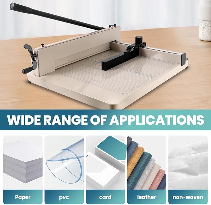 Professional Paper Cutter, 12" Guillotine Paper Cutter, 400 Sheet Capacity, Industrial A3 Paper Trimmer for Cardstock and Crafts (A3)
