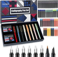 Calligraphy Pen set,Fountain Pens with 8 Different Replaceable Nibs with 60 Ink Cartridges(12 Colors),Calligraphy set for Beginner Writing Drawing.