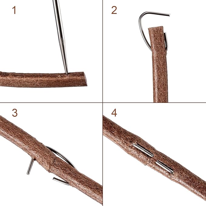 Norme 71 3/16 Sewing Machine Belt Leather Belt Treadle Parts with Hook Compatible with Singer/Jones Sewing Machine