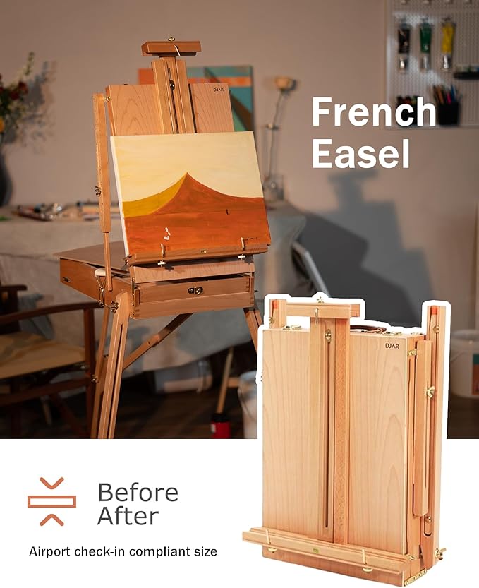 DJAR 89 pcs Acrylic Art Set with French Easel for Professional Artist, Painting Kit with paintbrushes, Canvas, Acrylic Art Supplies Kit for for Adults