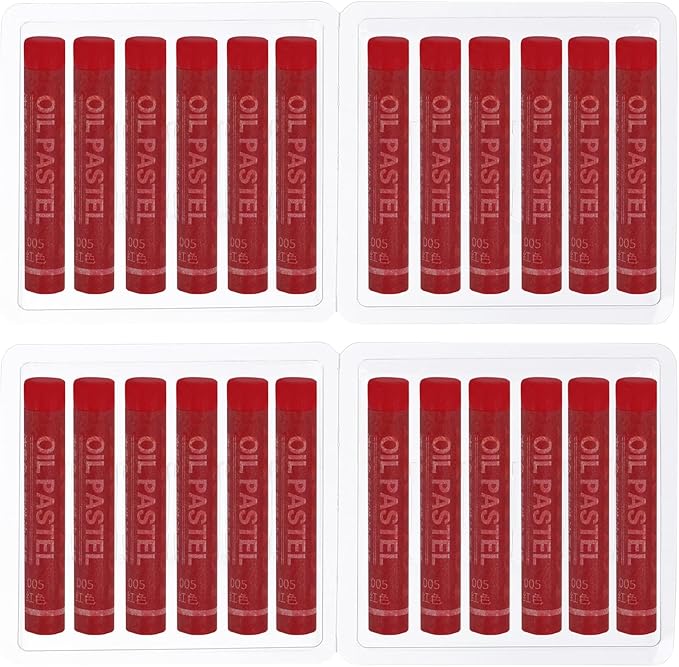 PATIKIL Red Oil Pastels, 24Pcs Soft Oil Crayons Creamy Pastels Stick Art Supplies for Art Painting Drawing Blending Graffiti for Artists Beginners