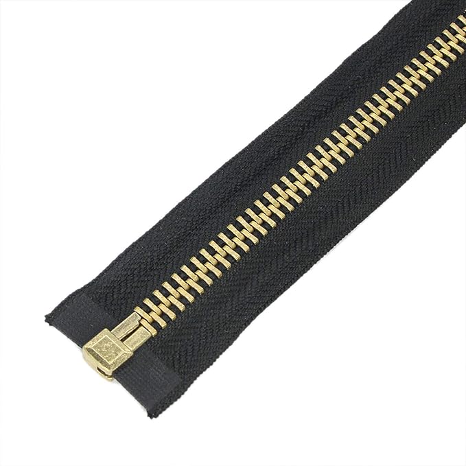 Leekayer #10 36 Inch Metal Zipper Brass Separating Jacket Zipper Heavy Duty Metal Zippers for Jackets Sewing Coats Crafts (36" Brass)