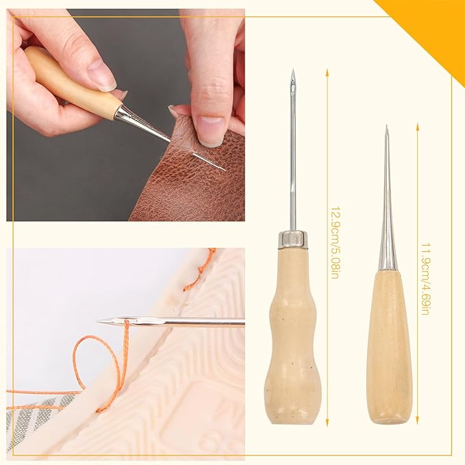 Mini Sewing Kit Upholstery Repair Kit Includes Thumb Sleeve, Scissors, Awl, Measuring Tape. Suitable for Cars, Sofas, Backpacks, Shoes, Tents, Mattresses, Binding Handmade DIY