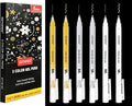 Gold Silver White Gel Pens - 0.6/1.0mm Extra Fine Point,White Ink Pens, Opaque Archival Ink Pen Set for Black Paper Art, Holiday Gifts & Bullet Journaling,Gel Pens for Artists, Card Making,Sketching