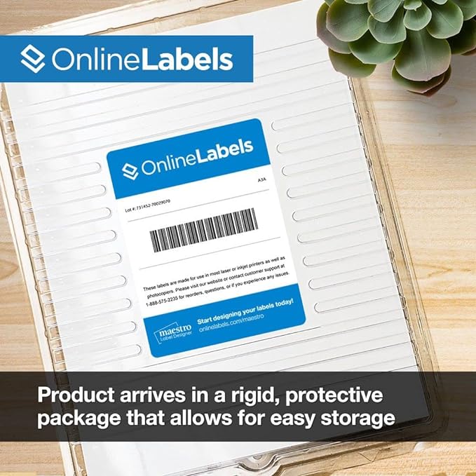 8.5 x 11 White Gloss Sticker Paper (Inkjet Printers Only) - 100 Sheets - Full Sheet Labels - OnlineLabels