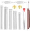 Big Eye Steel Needles Set，31Pcs Needles Thread Hand Repair Tools, 5 Size Stainless Steel Sewing Needle Kit, Portable Large Eye Hand Sewing for DIY Stitching Crafts Quilting