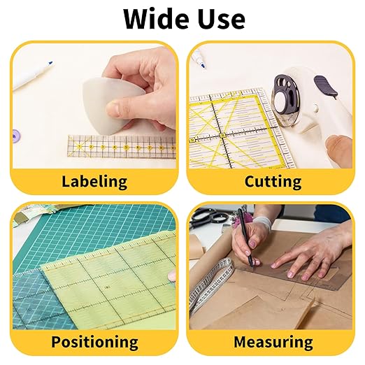 Ruler Grips, Transparent Quilting Rulers, Non-Slip Silicone Ruler Rings, Quilt Template Grips with Strong Adhesive (Strip, 10PCS)