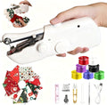 Handheld Sewing Machine for Beginers, 8 Pieces New Year's Fabric,Dual Power Supply Sewing Tool,Mini Sewing Machine Perfect for Home Travel Cloth Repair,2026 New Year DIY Gifts