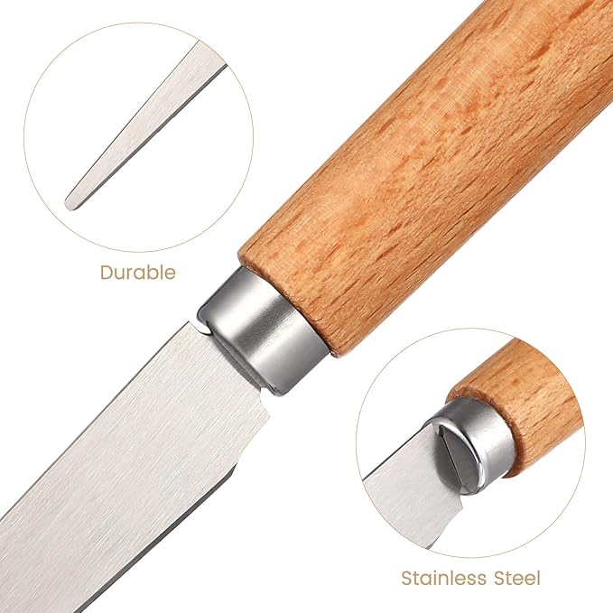 2PCS Wooden Handle Fettling Knife - Craft Art Tools for Pottery/Sculpting/Ceramic/Polymer Clay Modeling