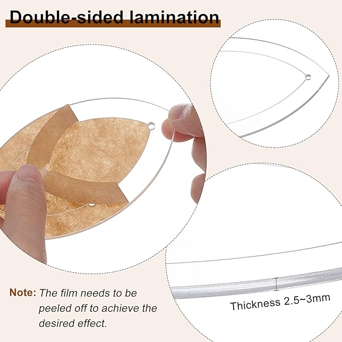 BENECREAT 7 Shapes Double Wedding Ring Acrylic Quilting Template, Transparent Acrylic Quilting Templates Rulers 2.5mm Thick for Woodworking, Quilting Sewing Needlework Craft