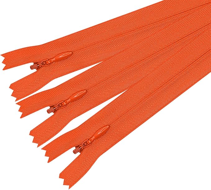ANPURZII 3PCS #3 22 Inch Vermilion Orange Invisible Zippers for Sewing Skirts, Nylon Coil Bulk Zippers for Pocket, Pillow(Vermilion Orange 22" 3PCS)