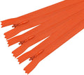 ANPURZII 3PCS #3 7 Inch Vermilion Orange Invisible Zippers for Sewing Skirts, Nylon Coil Bulk Zippers for Pocket, Pillow(Vermilion Orange 7" 3PCS)