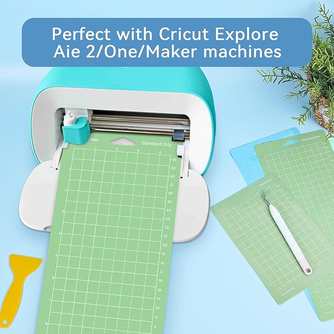IModeur 8 Pack Cutting Mats - (4.5x6.5In, 4.5x12In) Green & Blue Cutting Mats for Cutting machine Accessories (4 Small & 4 Big Mats)
