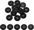 uxcell 100Pcs Wooden Buttons, 25mm(1") 4 Hole Round Wood Sewing Button Craft for Sewing DIY Craft Clothing, Black